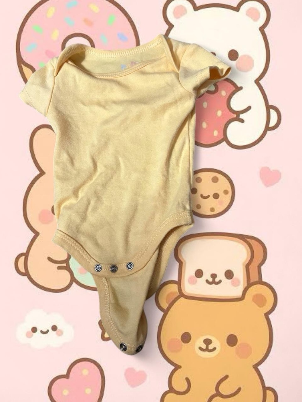 Baby Gear Pale Yellow Short-Sleeve One-Piece Bodysuit